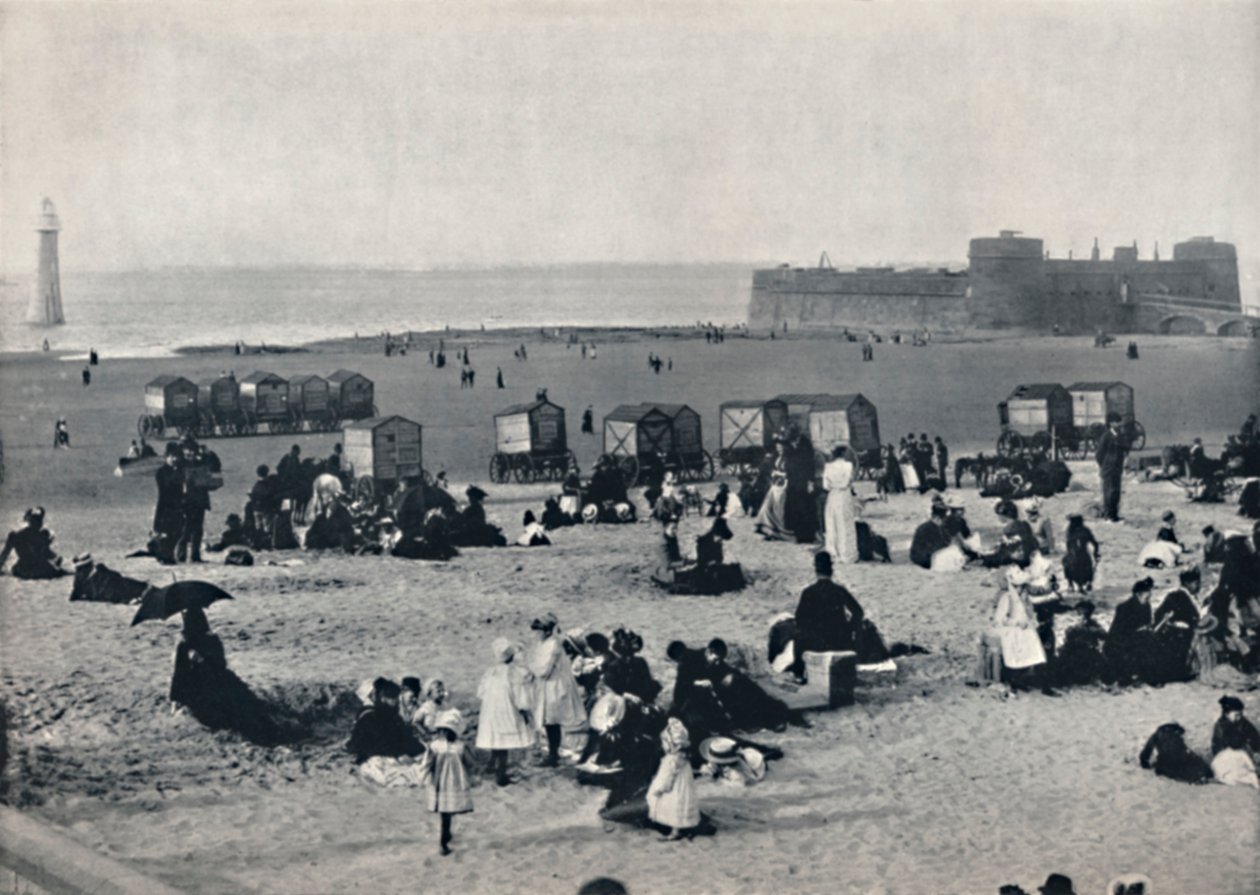 New Brighton - toont de haven en de vuurtoren, 1895 door Unbekannt