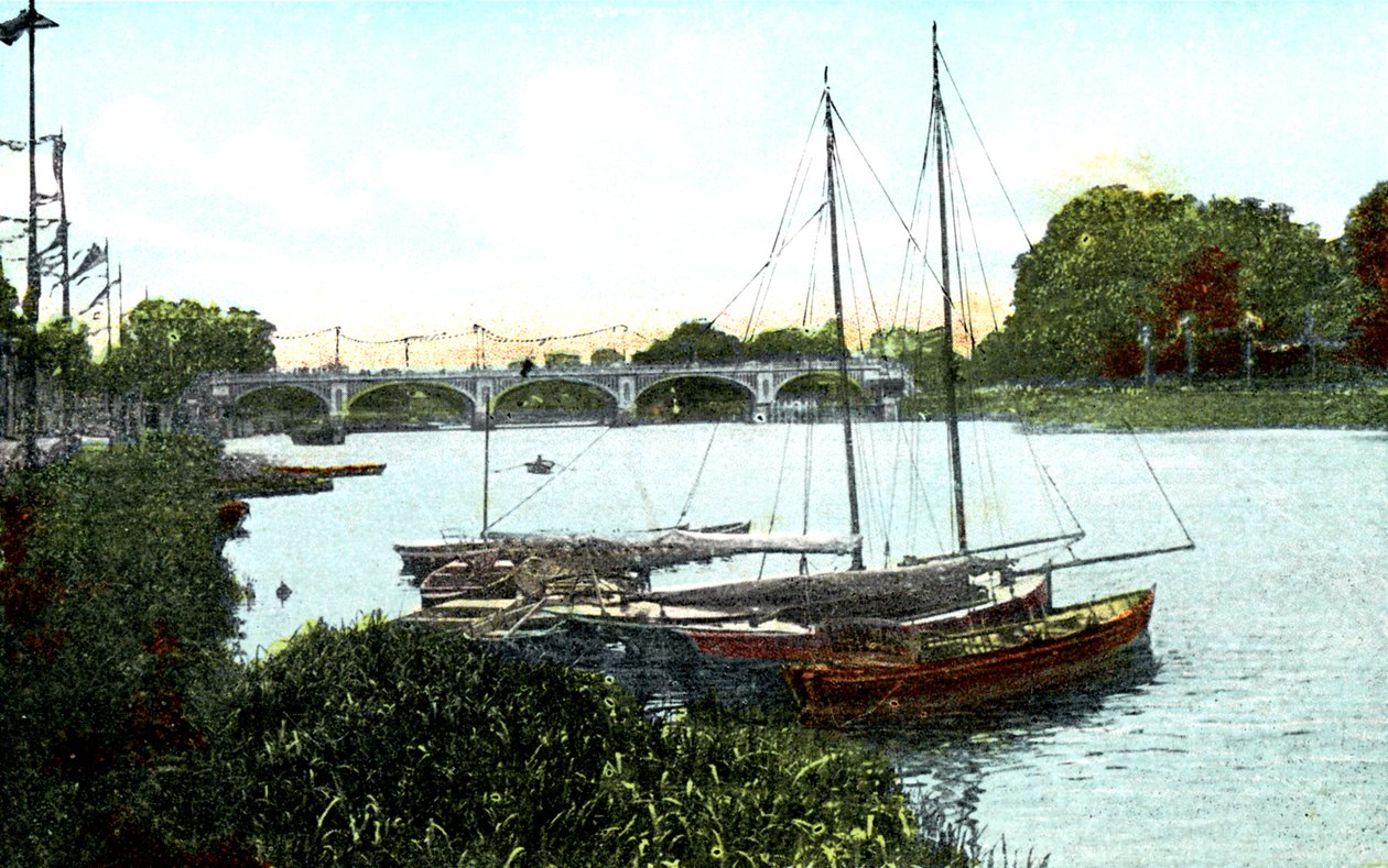 Nieuwe sluis en brug, Richmond, Londen, 20e eeuw door Unbekannt