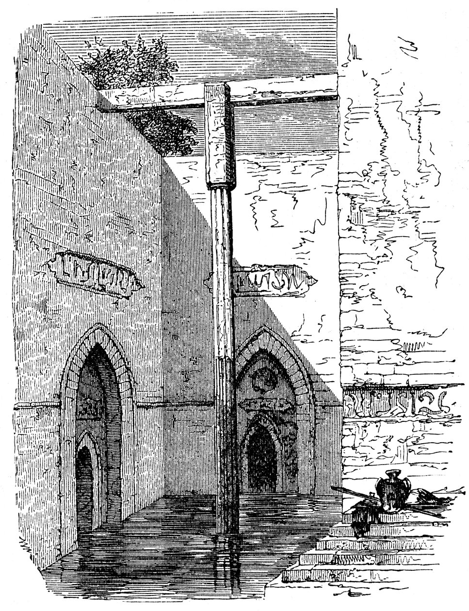 Nilometer op het eiland Roda, Caïro, Egypte, c1895 door Unbekannt
