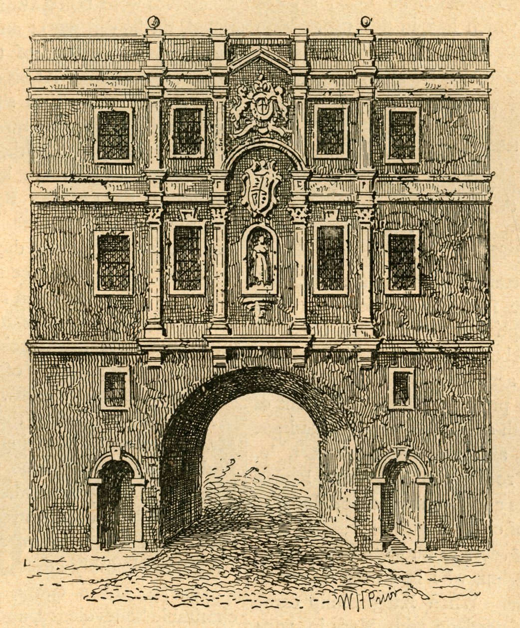 Oude Lud Gate, van een prent gepubliceerd rond 1750, 1897 door Unbekannt