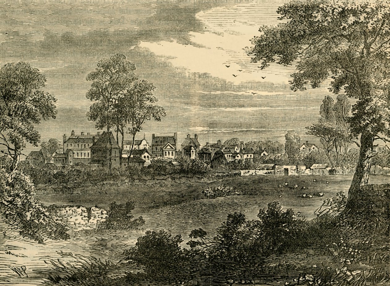 Oud Uitzicht op Kensington, rond 1750, c1876 door Unbekannt