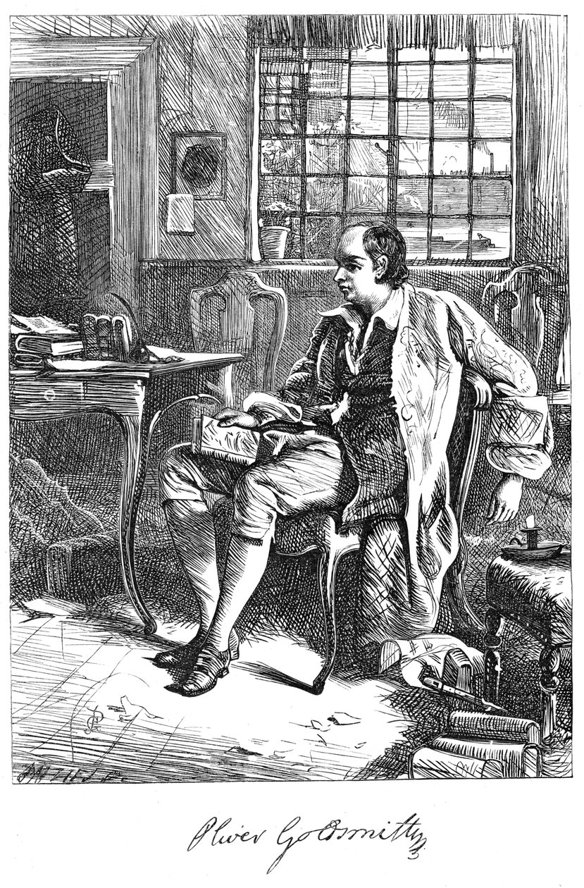 Oliver Goldsmith, 18e-eeuwse toneelschrijver, c1860s door Unbekannt