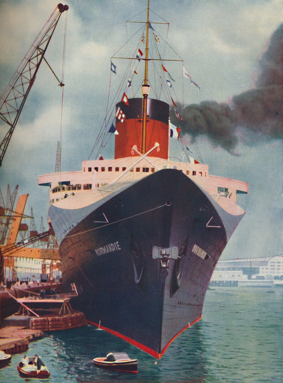 Een van de grootste schepen ter wereld. De Franse lijnboot Normandie, 1937 door Unbekannt