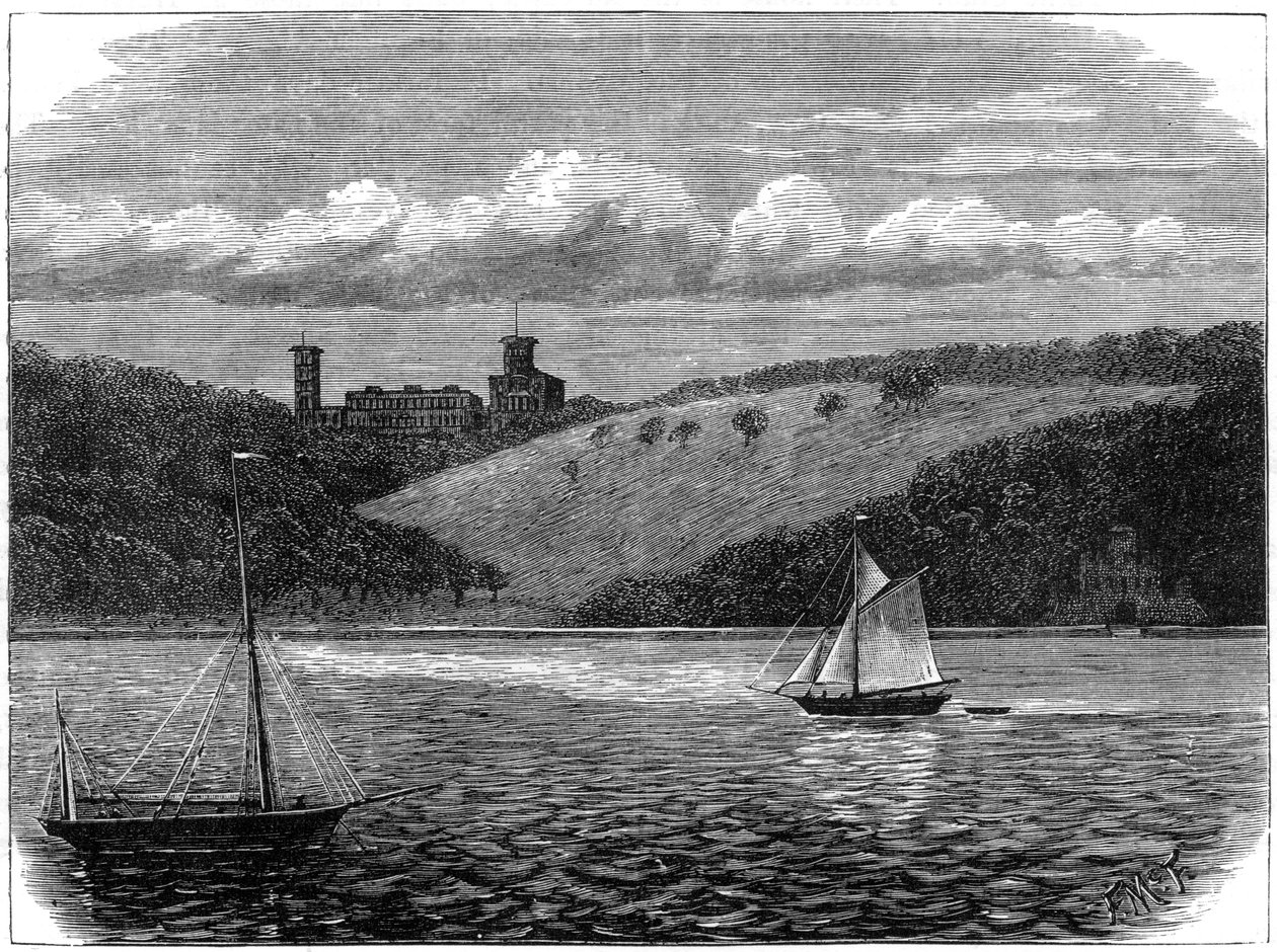 Osborne House, Isle of Wight, gezien vanaf de zee, eind 19e eeuw door Unbekannt