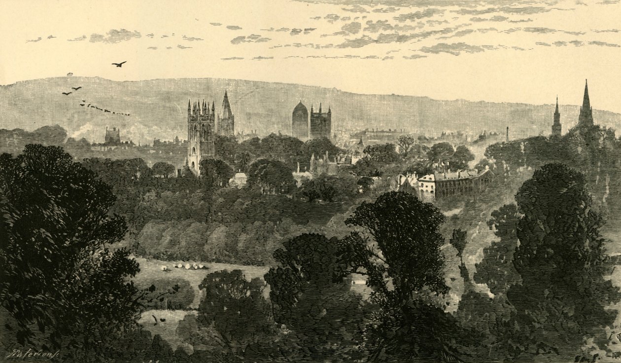 Oxford, vanaf Headington Hill door Unbekannt