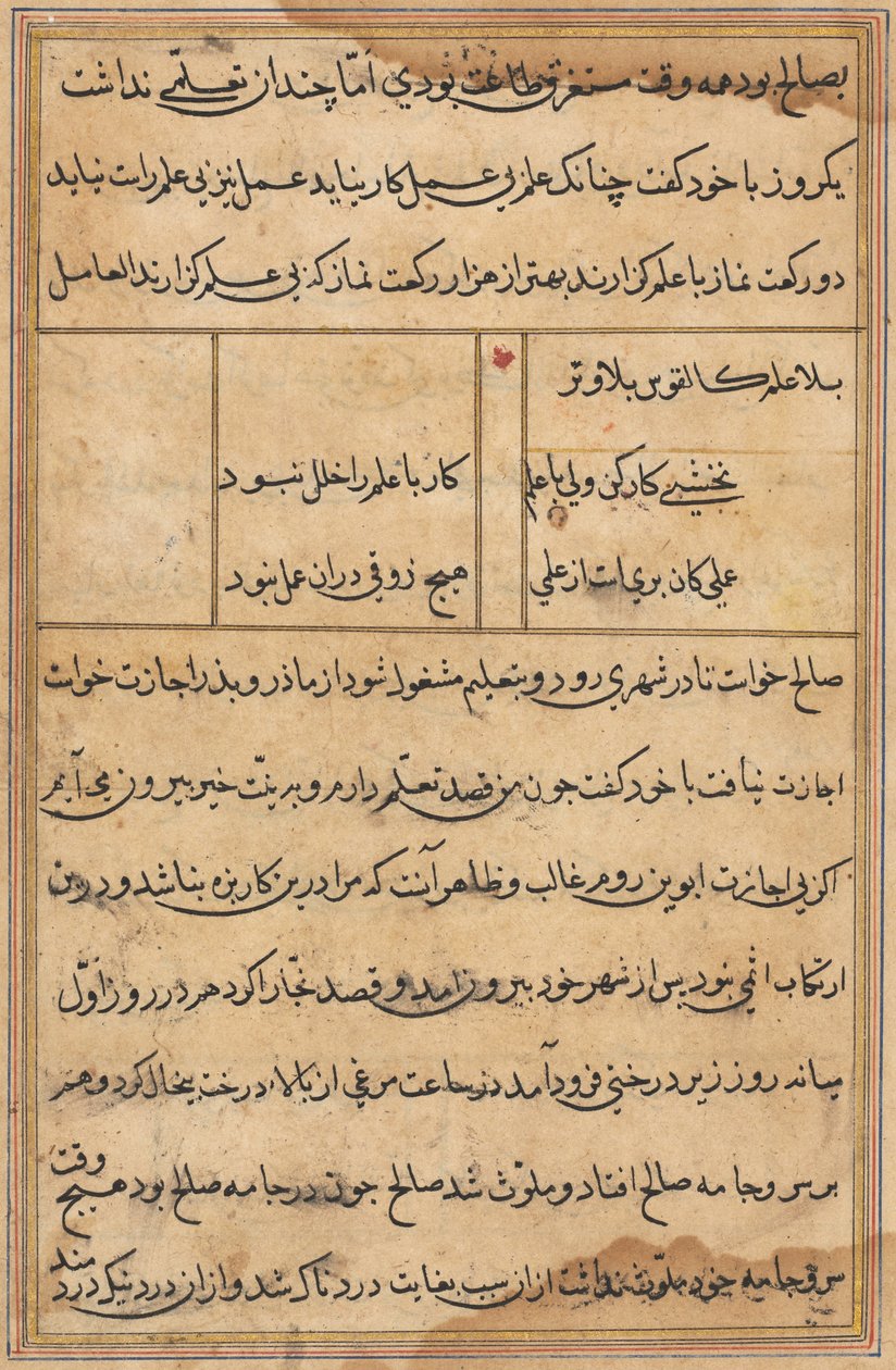 Pagina uit Verhalen van een Papegaai Tuti-nama: tekstpagina, ca. 1560 door Unbekannt