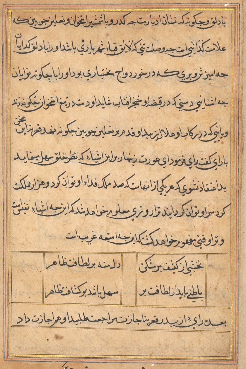 Pagina uit Verhalen van een Papegaai Tuti-nama: tekstpagina, ca. 1560 door Unbekannt