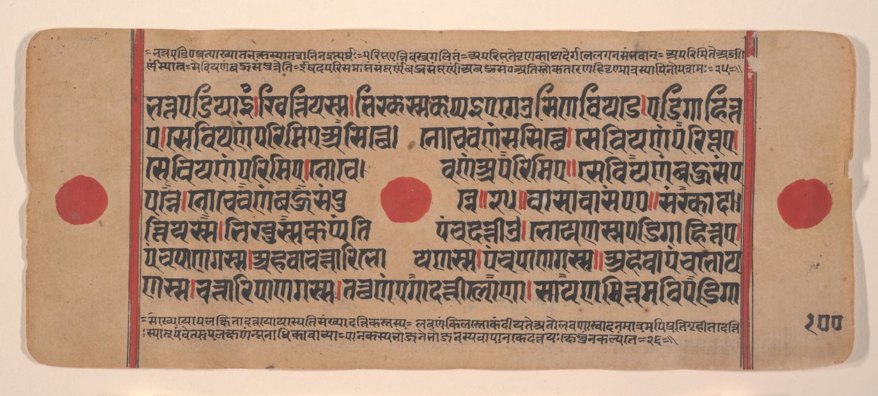 Pagina uit een Verspreid Kalpa Sutra Jain Boek van Rituelen, 15e eeuw door Unbekannt