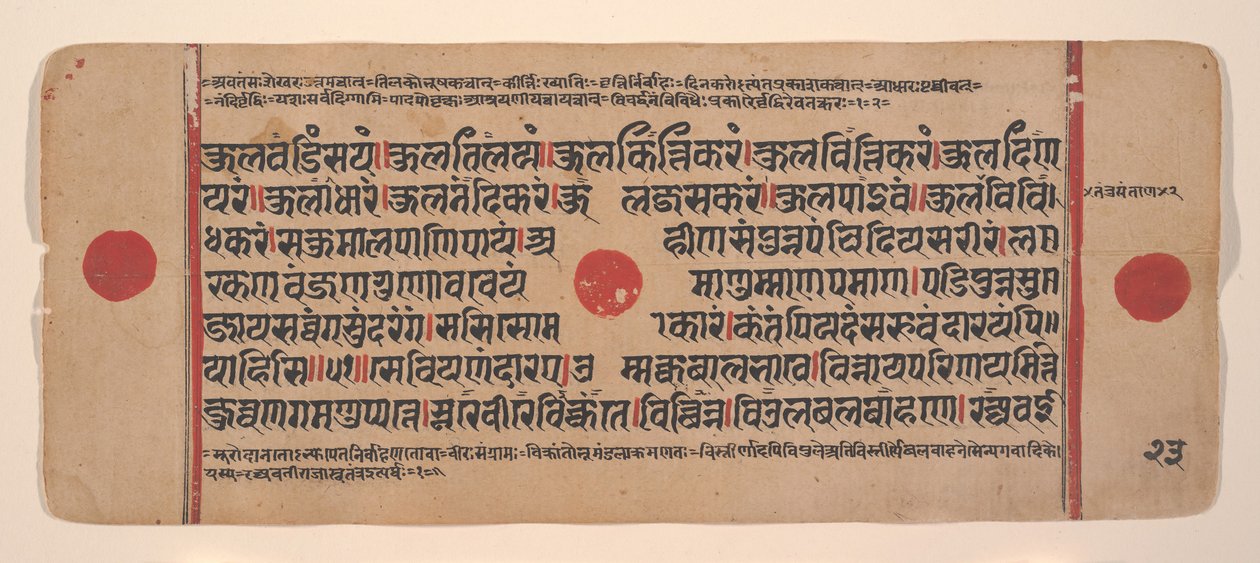 Pagina uit een Verspreid Kalpa Sutra Jain Boek van Rituelen, 15e eeuw door Unbekannt