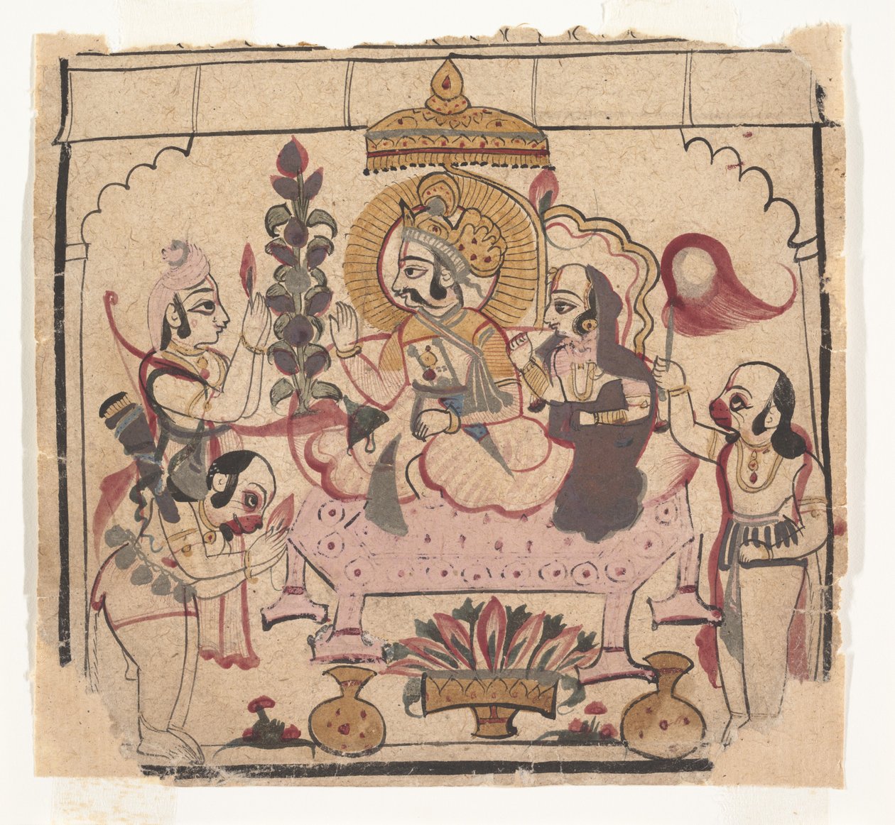 Pagina uit een verspreide Ramayana: Verhaal van Rama, ca. midden 18e eeuw door Unbekannt