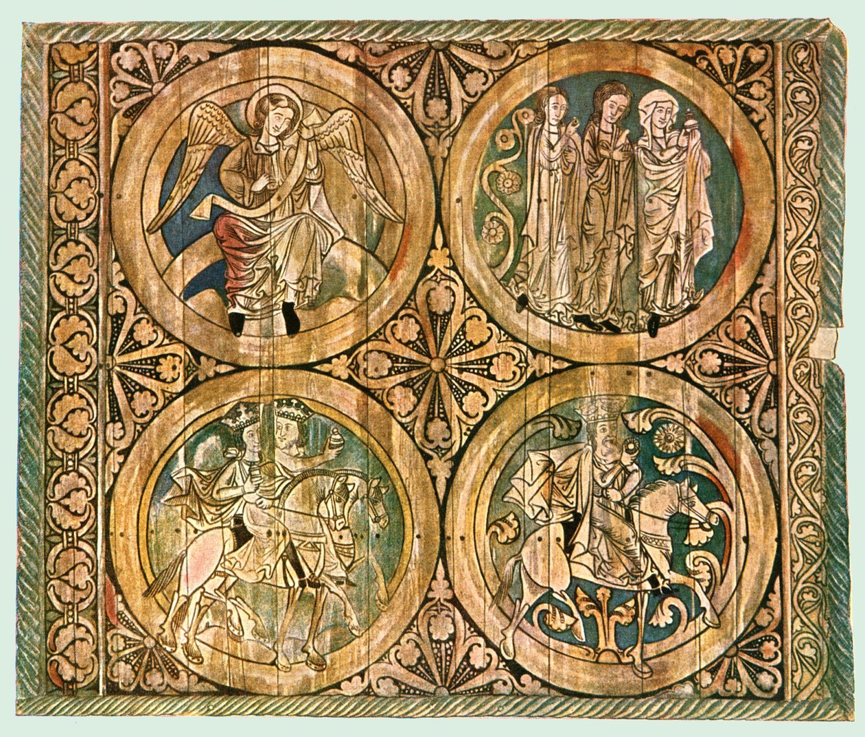Geschilderd houten plafond, Dädesjö Oude Kerk, Småland, Zweden, 1928 door Unbekannt