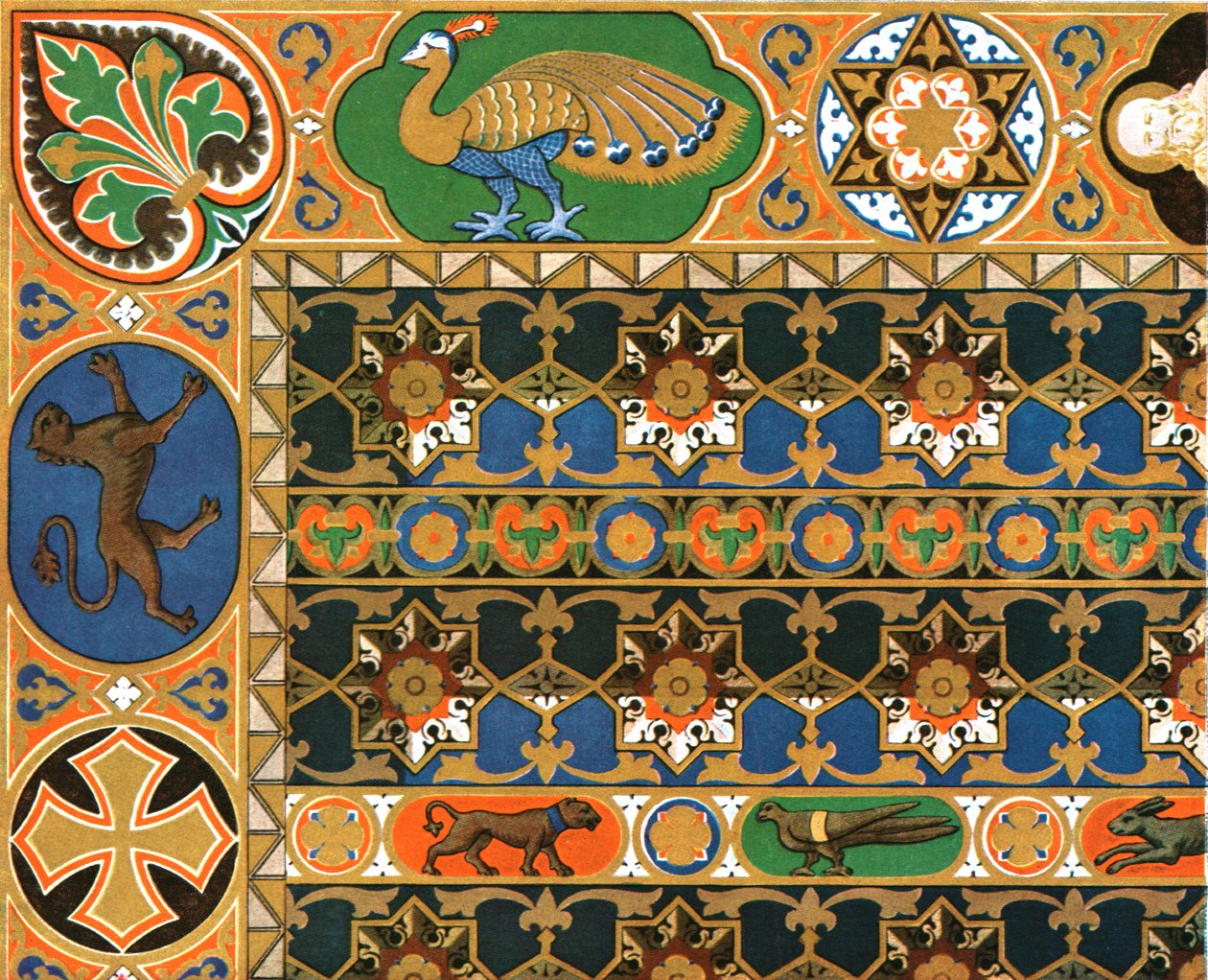 Geschilderd houten plafond in de kathedraal van Messina, Sicilië, Italië door Unbekannt