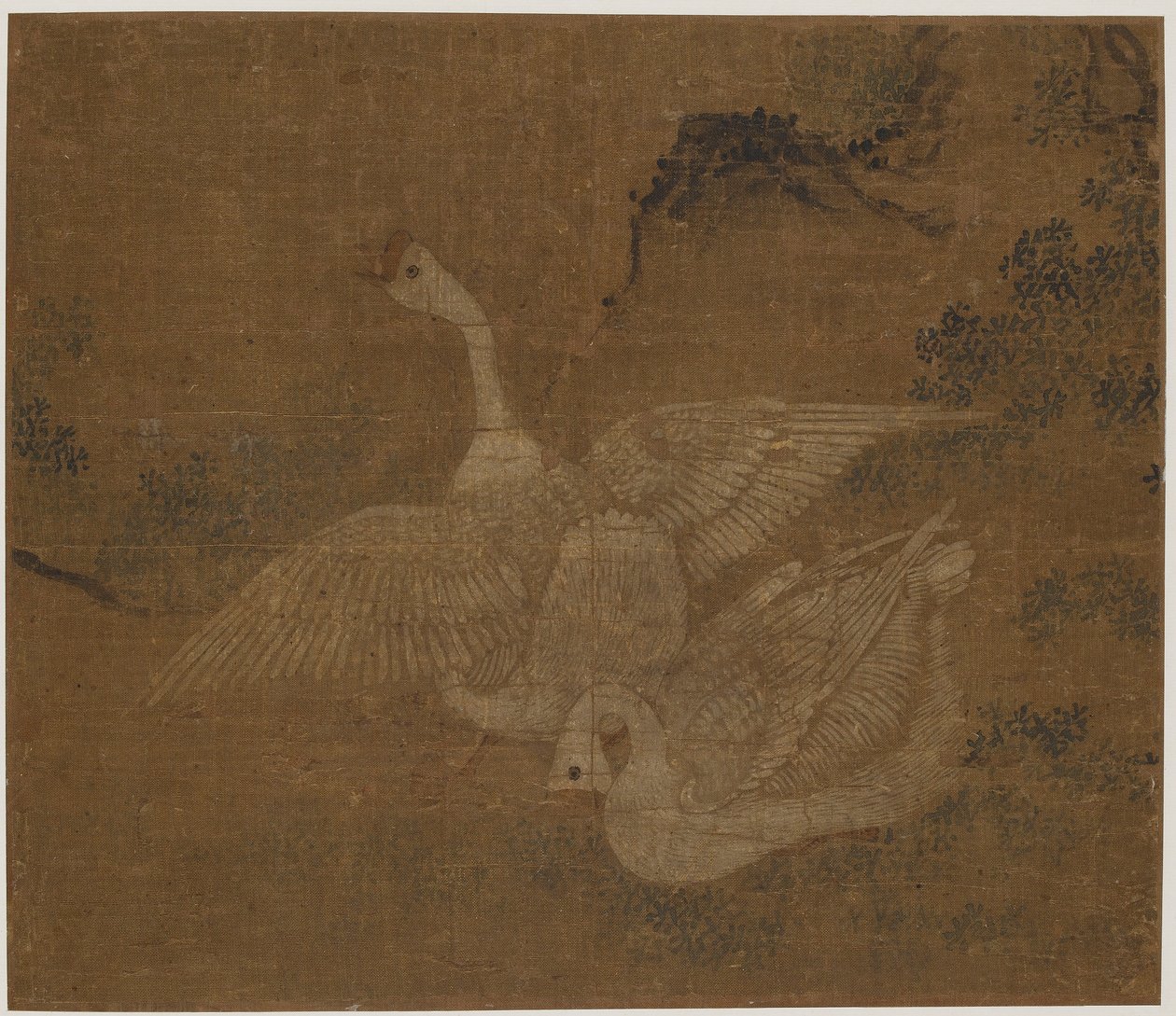 Paar tamme ganzen, Mogelijk Ming-dynastie, 1368-1644 door Unbekannt