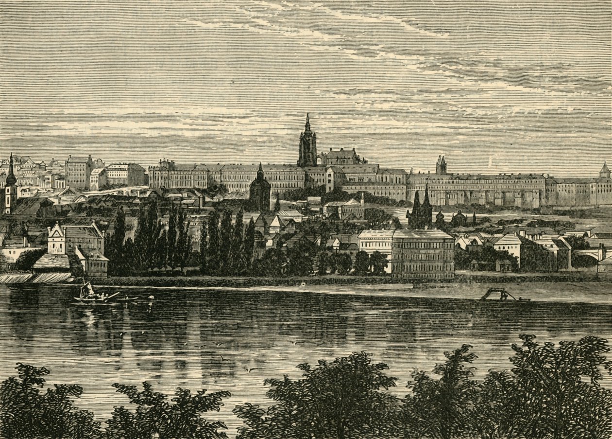 Paleis van de Boheemse koningen en kathedraal van Hradschin, Praag door Unbekannt