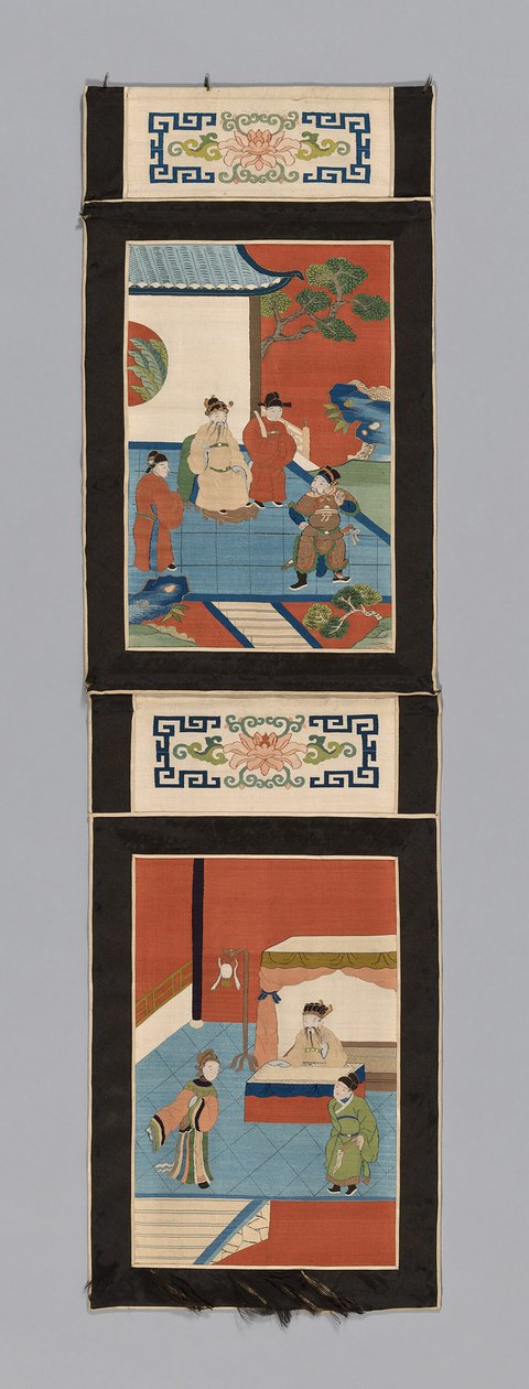Paneel voor een scherm, China, Qing-dynastie 1644-1911 door Unbekannt