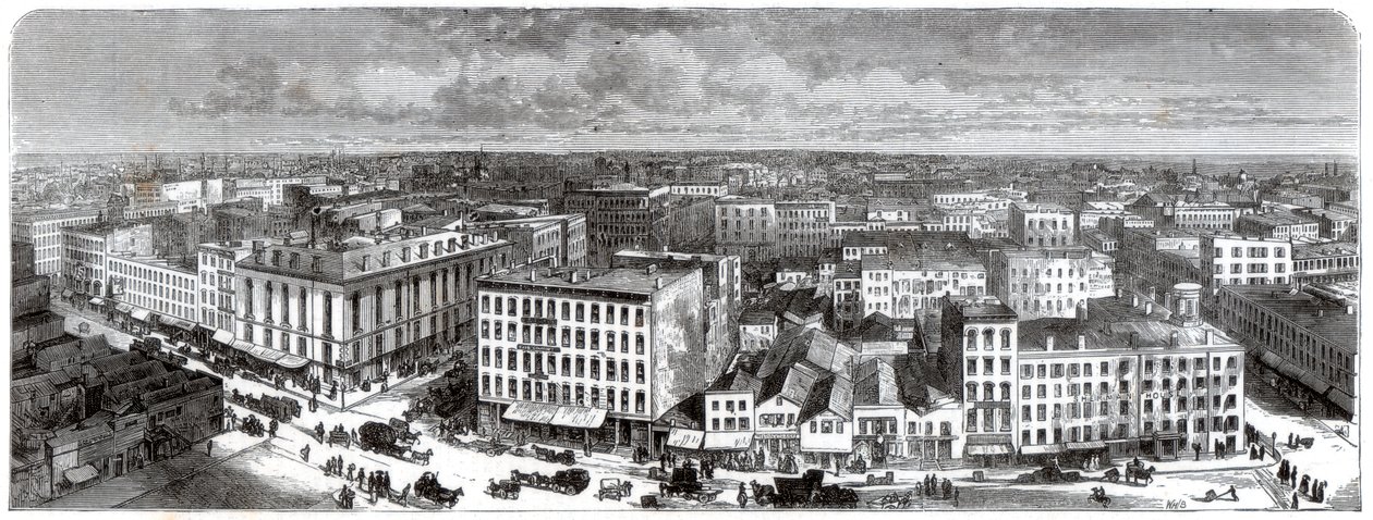 Panorama van Chicago vanaf het Stadhuis, VS door Unbekannt
