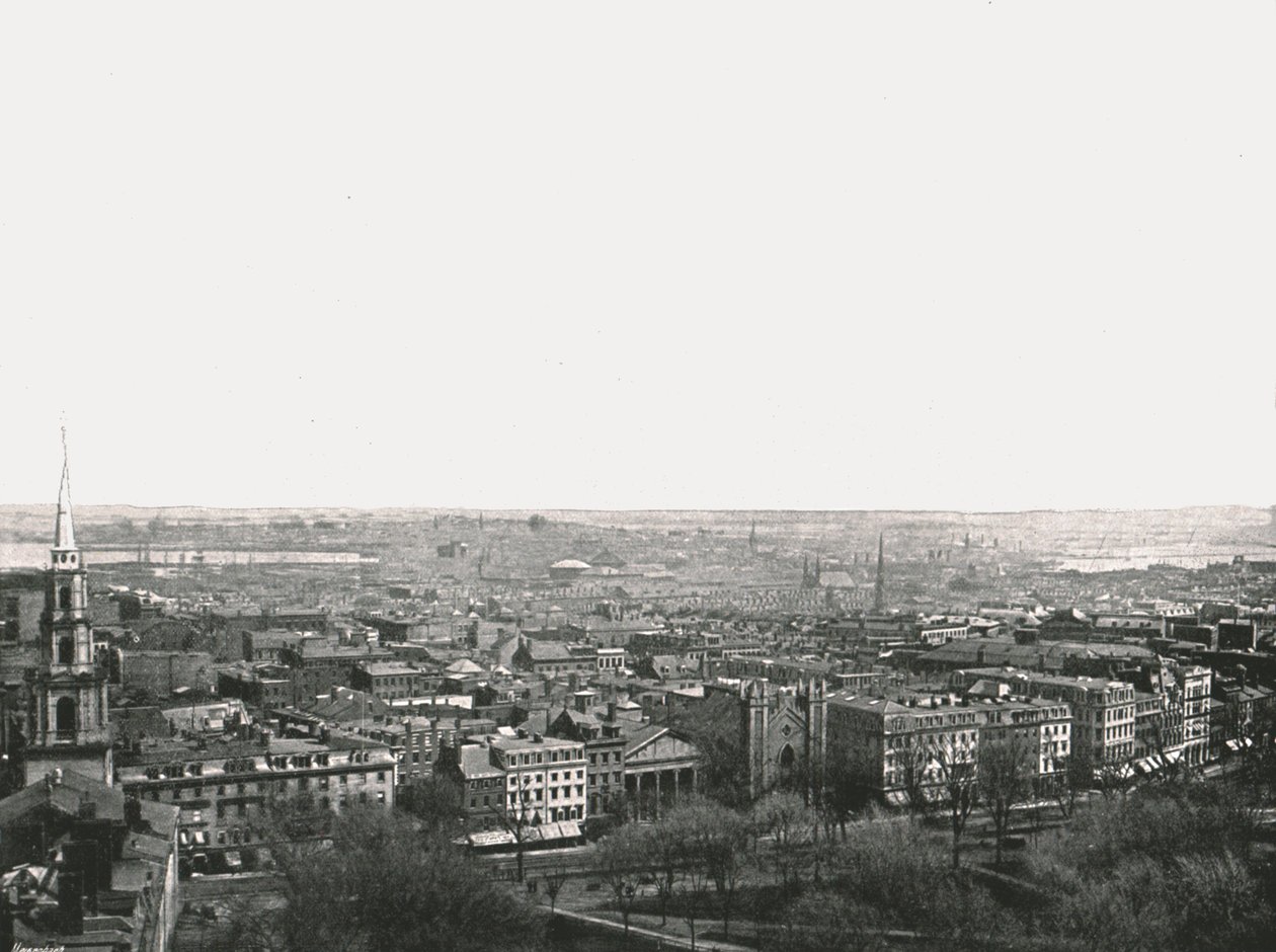 Panorama van de stad Boston, VS, 1895 door Unbekannt