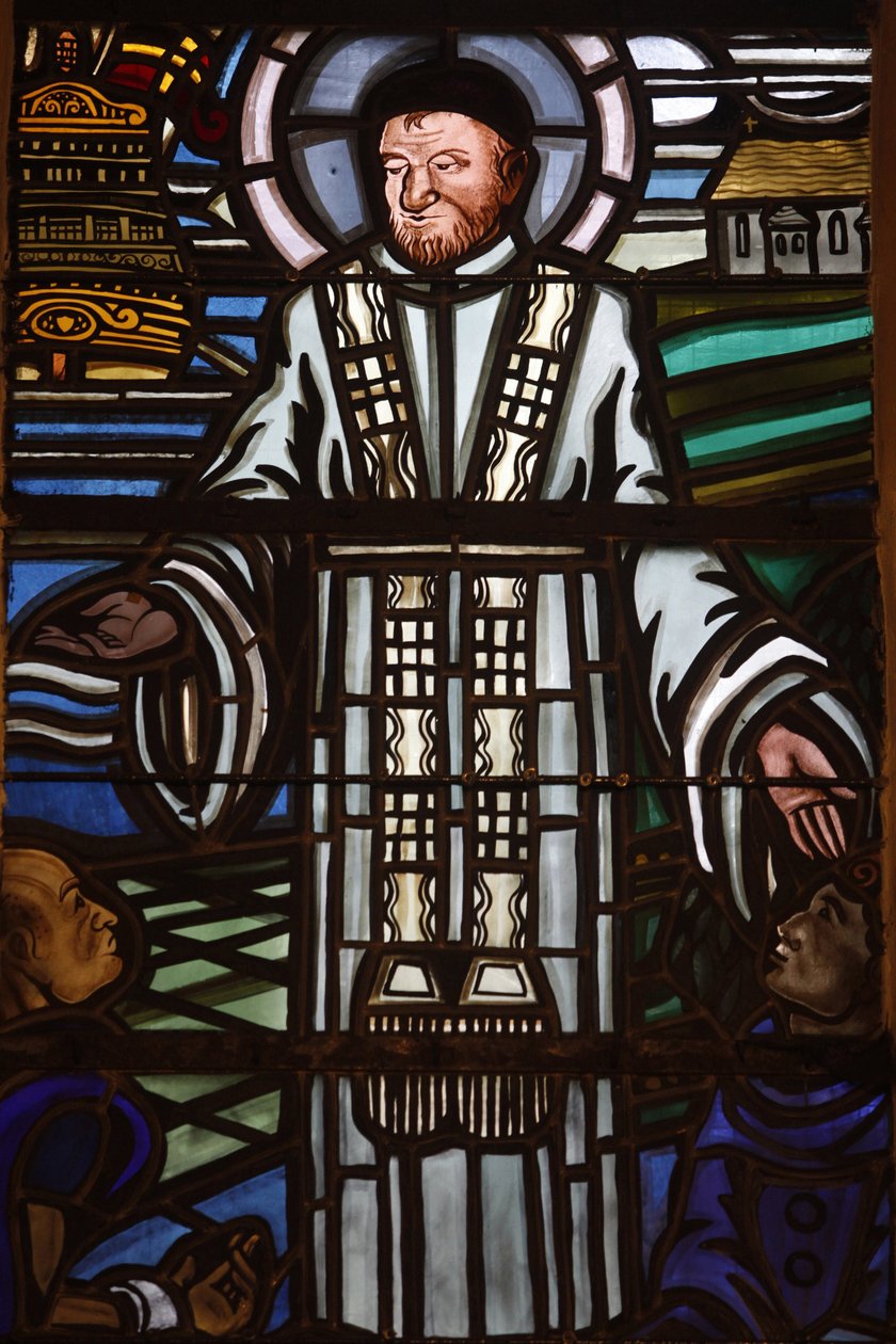 Parijs, Frankrijk Saint Laurent kerk glas-in-lood: Sint Vincentius van Paulo, Parijs, Frankrijk door Unbekannt