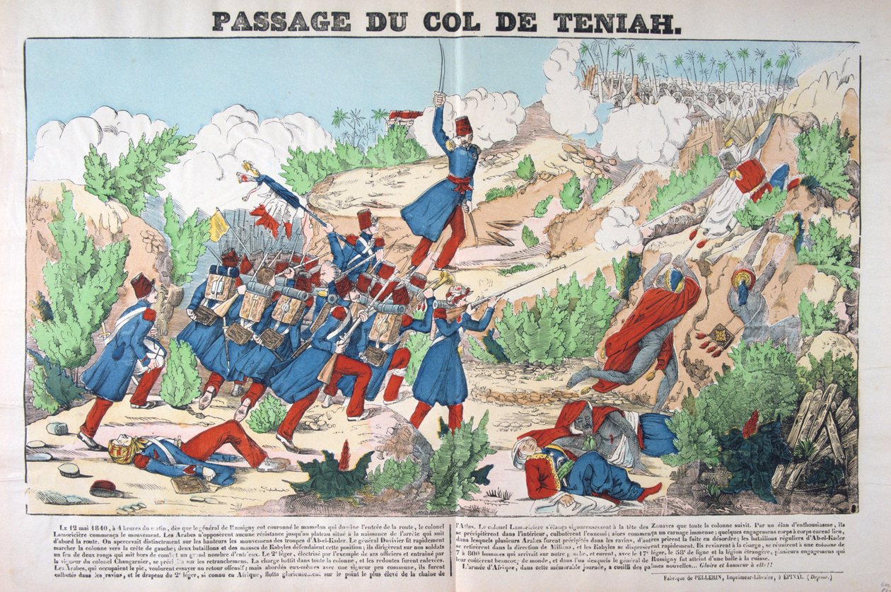 Passage van de Col Teniah, verovering van Algerije, 12 mei 1840, Frankrijk 19e eeuw door Unbekannt