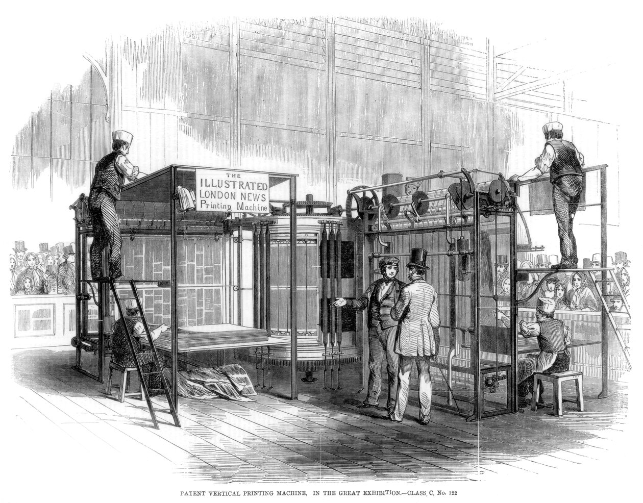 Octrooi verticale drukmachine, Grote Tentoonstelling, Londen, 1851 door Unbekannt