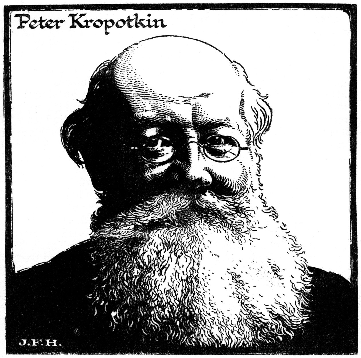 Peter Kropotkin, Russische anarchist, ca. 1920 door Unbekannt