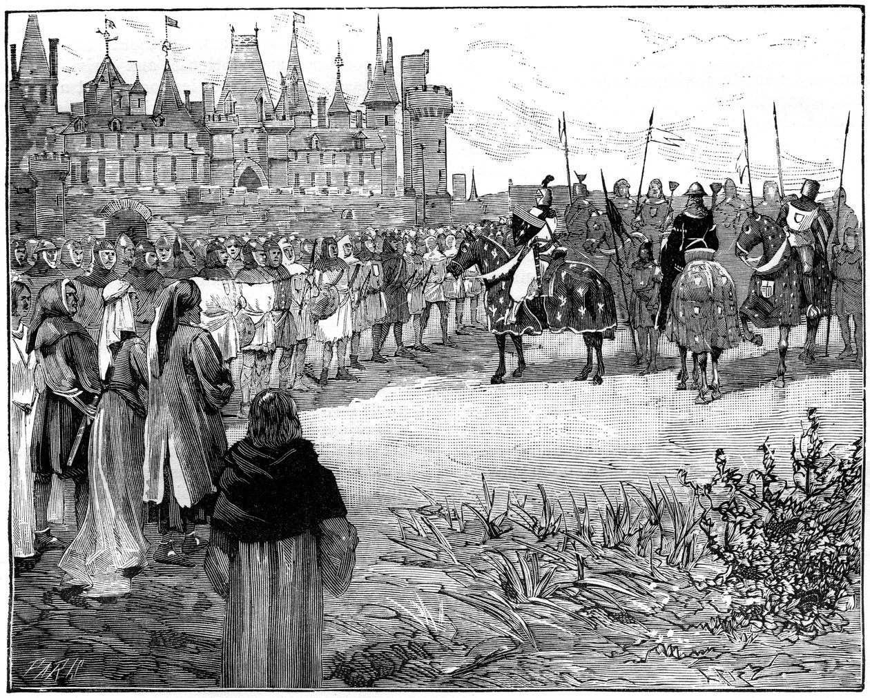Filips de Schone inspecteert vijfduizend Parijzenaars klaar om wapens te dragen, c1285-1314, 1882-1884 door Unbekannt