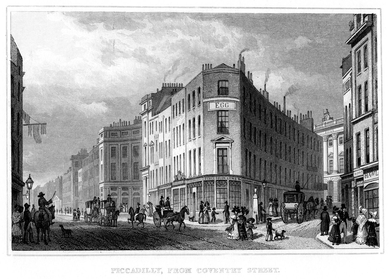 Piccadilly, vanaf Coventry Street, Westminster, Londen, 19e eeuw door Unbekannt
