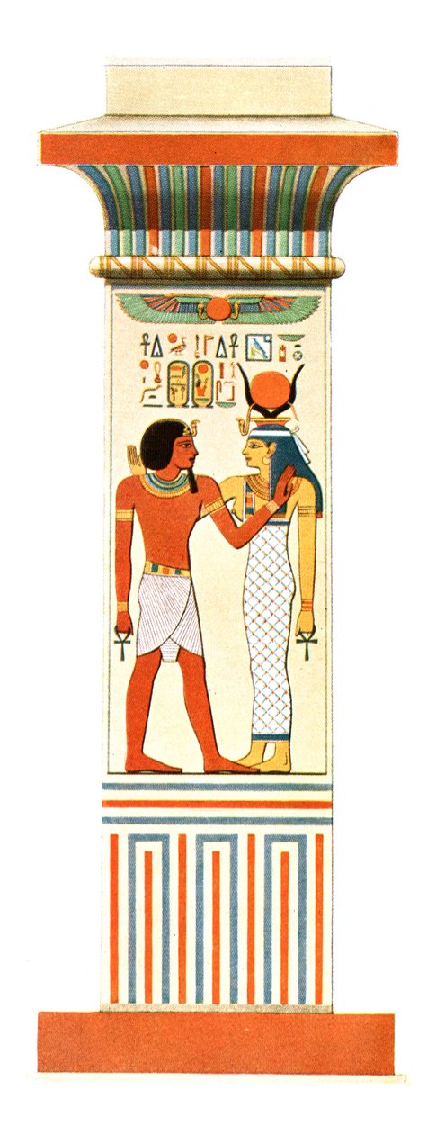 Pilaster uit de Amun-Re Tempel van Amenophis III in Karnak, Egypte, 1928 door Unbekannt