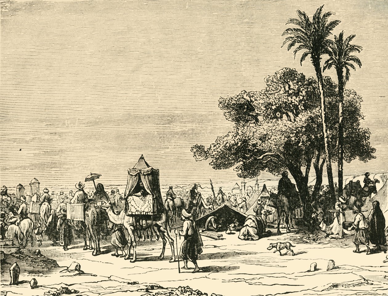 Pelgrims op weg naar Mekka, 1890 door Unbekannt