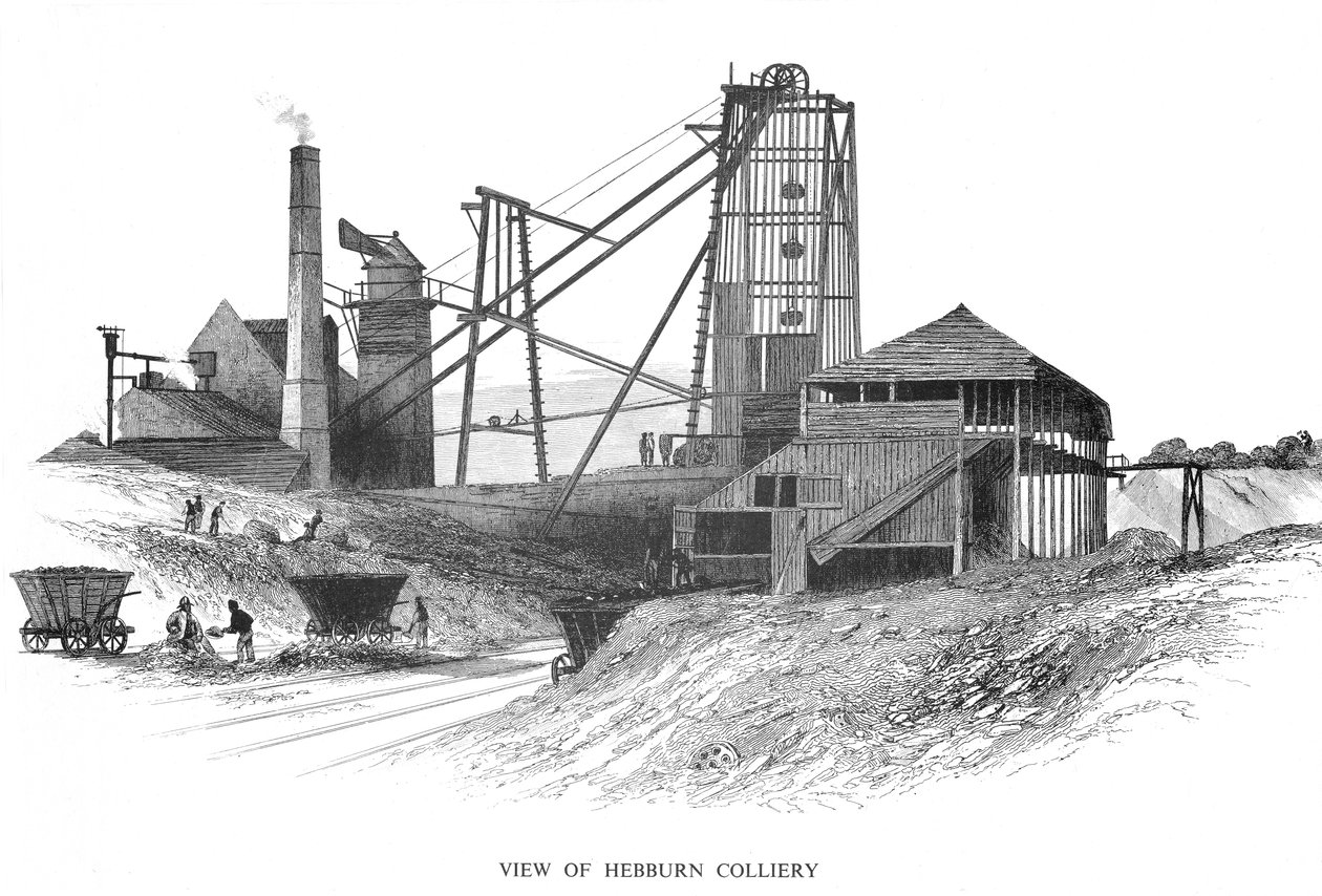 Mijnschacht bij Hebburn Colliery, Newcastle-upon-Tyne gebied, 1860 door Unbekannt