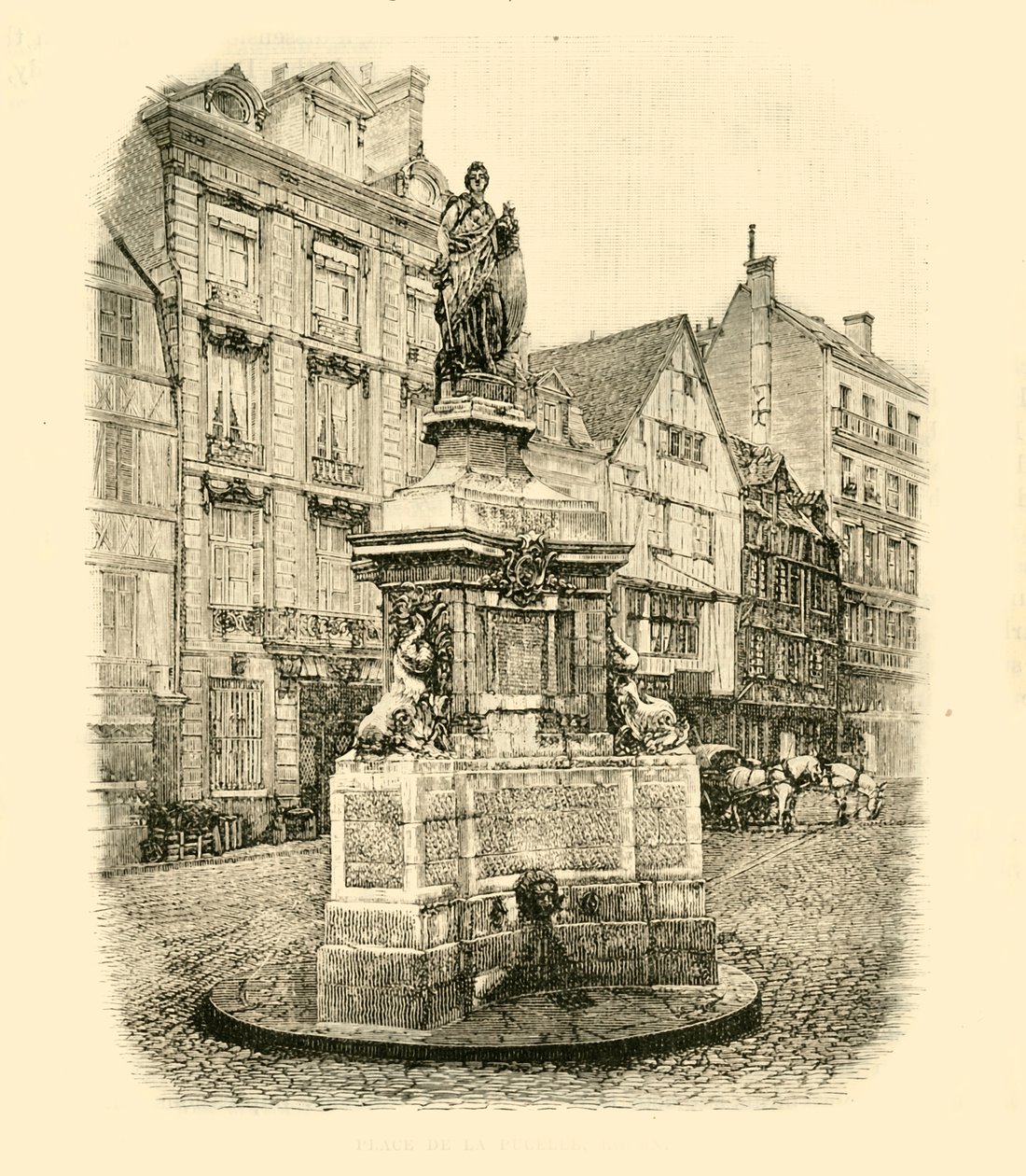 Place De La Pucelle, Rouen, 1890 door Unbekannt