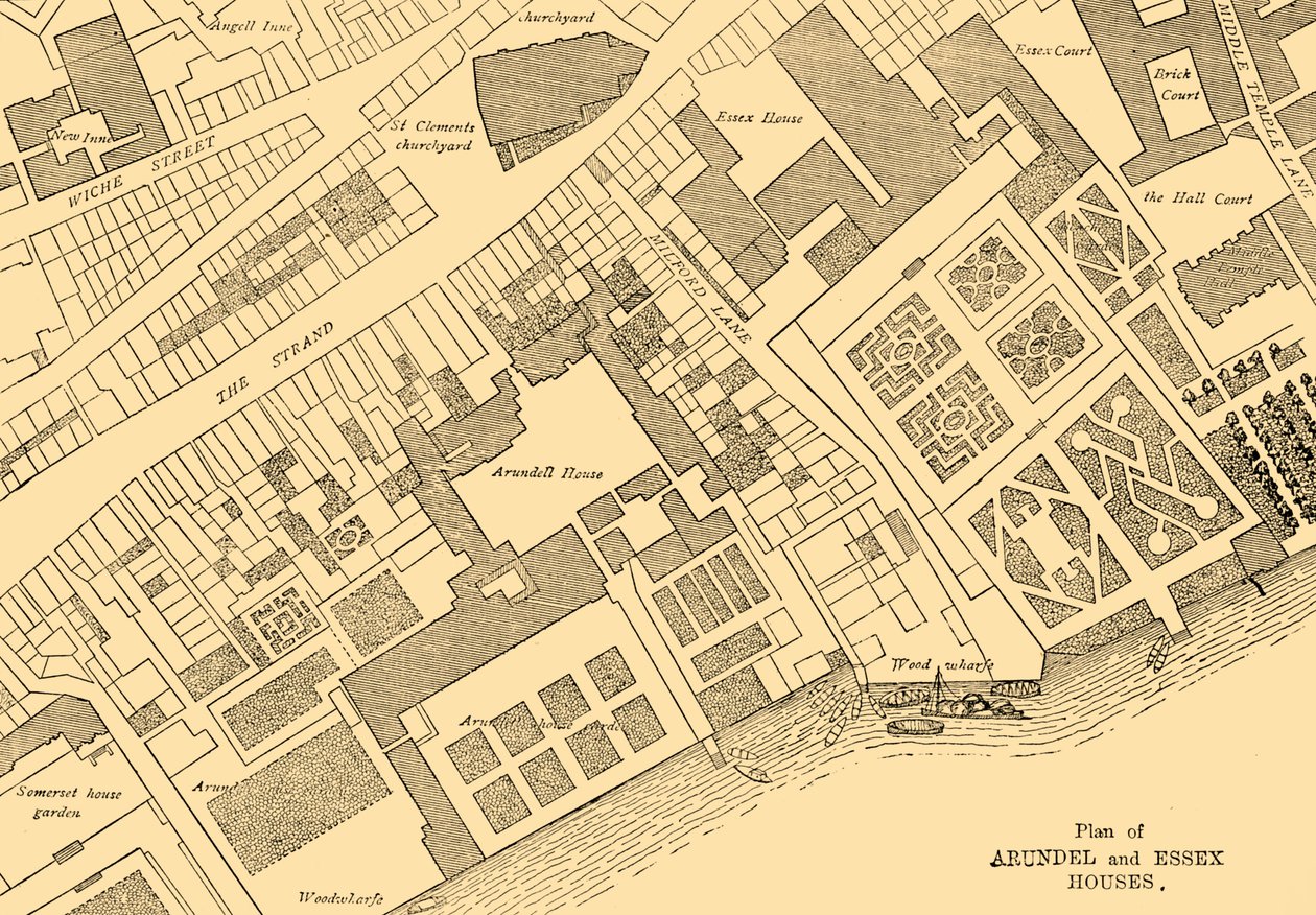 Plan van Arundel en Essex Huizen, 1881 door Unbekannt