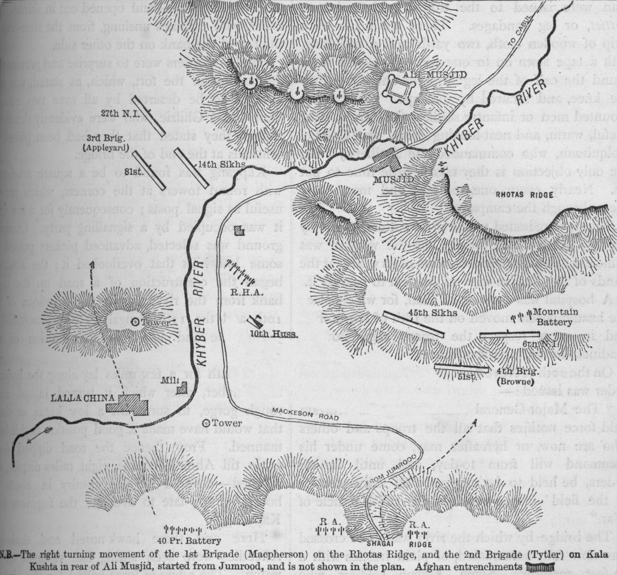 Plan van de aanval op Ali Musjid, 21 november 1878 door Unbekannt