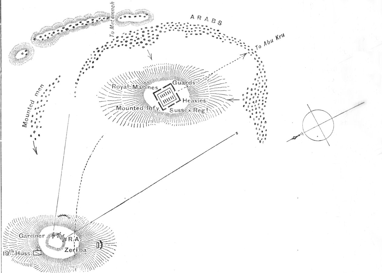 Plan van de Slag bij Abu Kru, 19 januari 1885, c1885 door Unbekannt