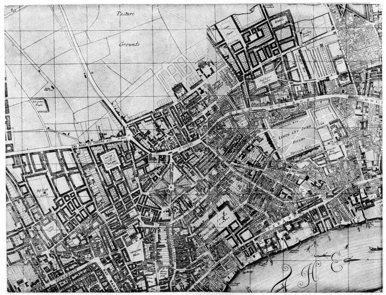 Plan van de parochie van St Giles, Londen door Unbekannt