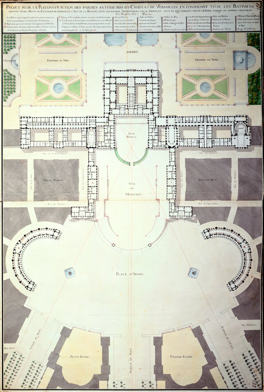 Plannen voor de transformatie van Versailles, Frankrijk door Unbekannt