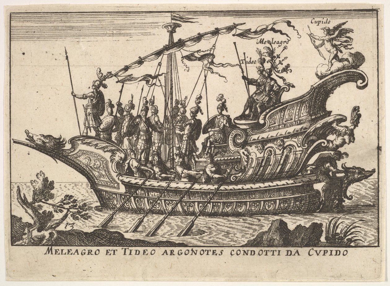 Argonauten Meleager en Tydeus geleid door Cupido door Unbekannt