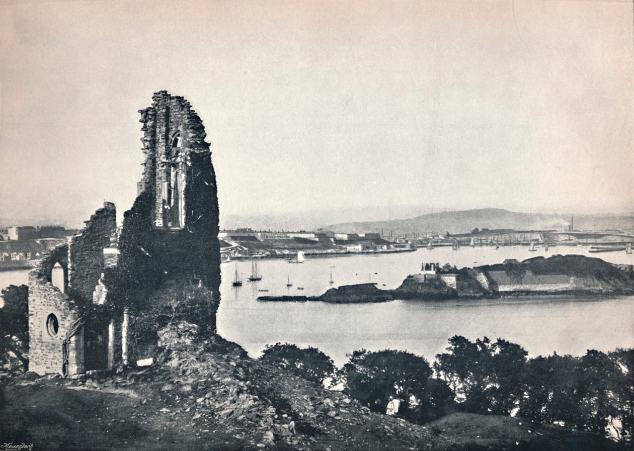 Plymouth - Drakes Island, vanaf Mount Edgcumbe, 1895 door Unbekannt