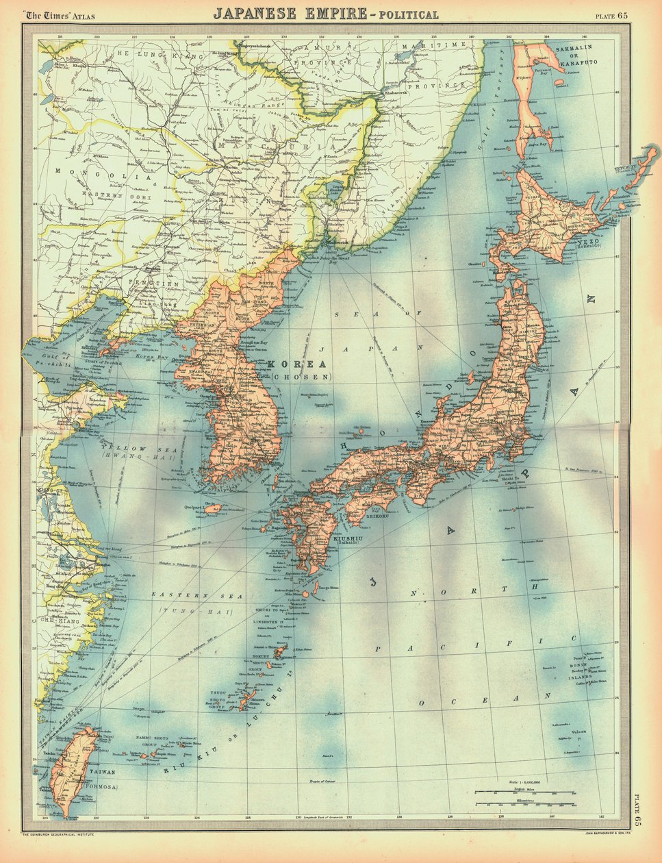 Politieke kaart van het Japanse Rijk, begin 20e eeuw door Unbekannt