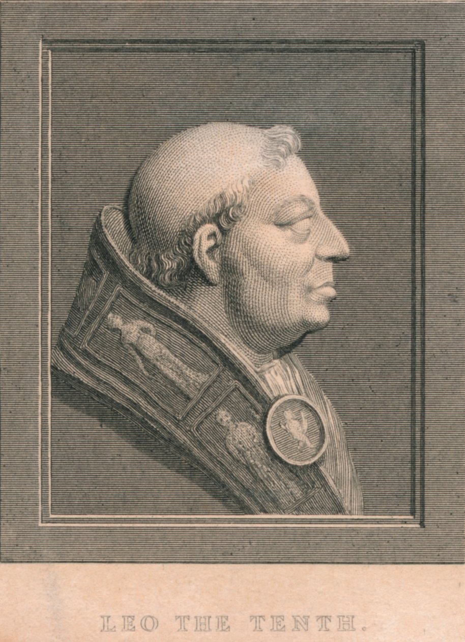 Paus Leo X 1475-1521, geboren Giovanni di Lorenzo de Medici door Unbekannt