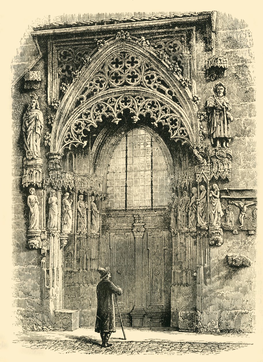 Portaal van de St. Sebalduskerk, Neurenberg, 1890 door Unbekannt