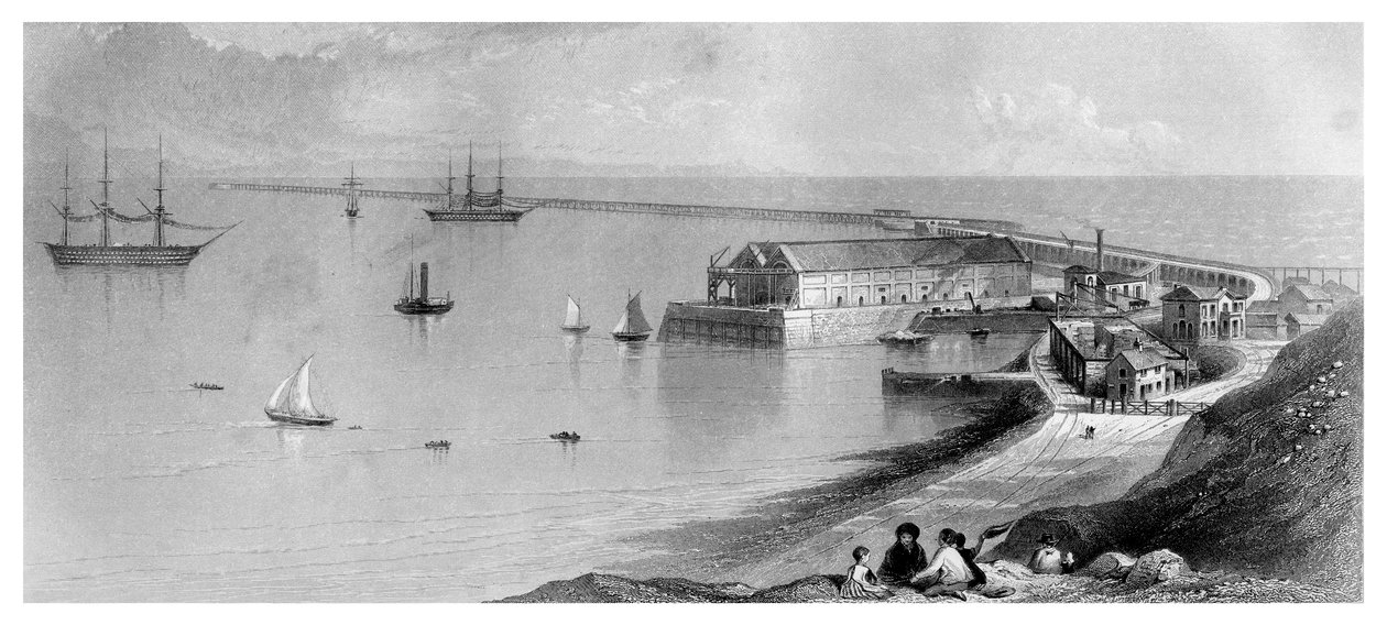 Portland Haven en Golfbreker, 1866 door Unbekannt
