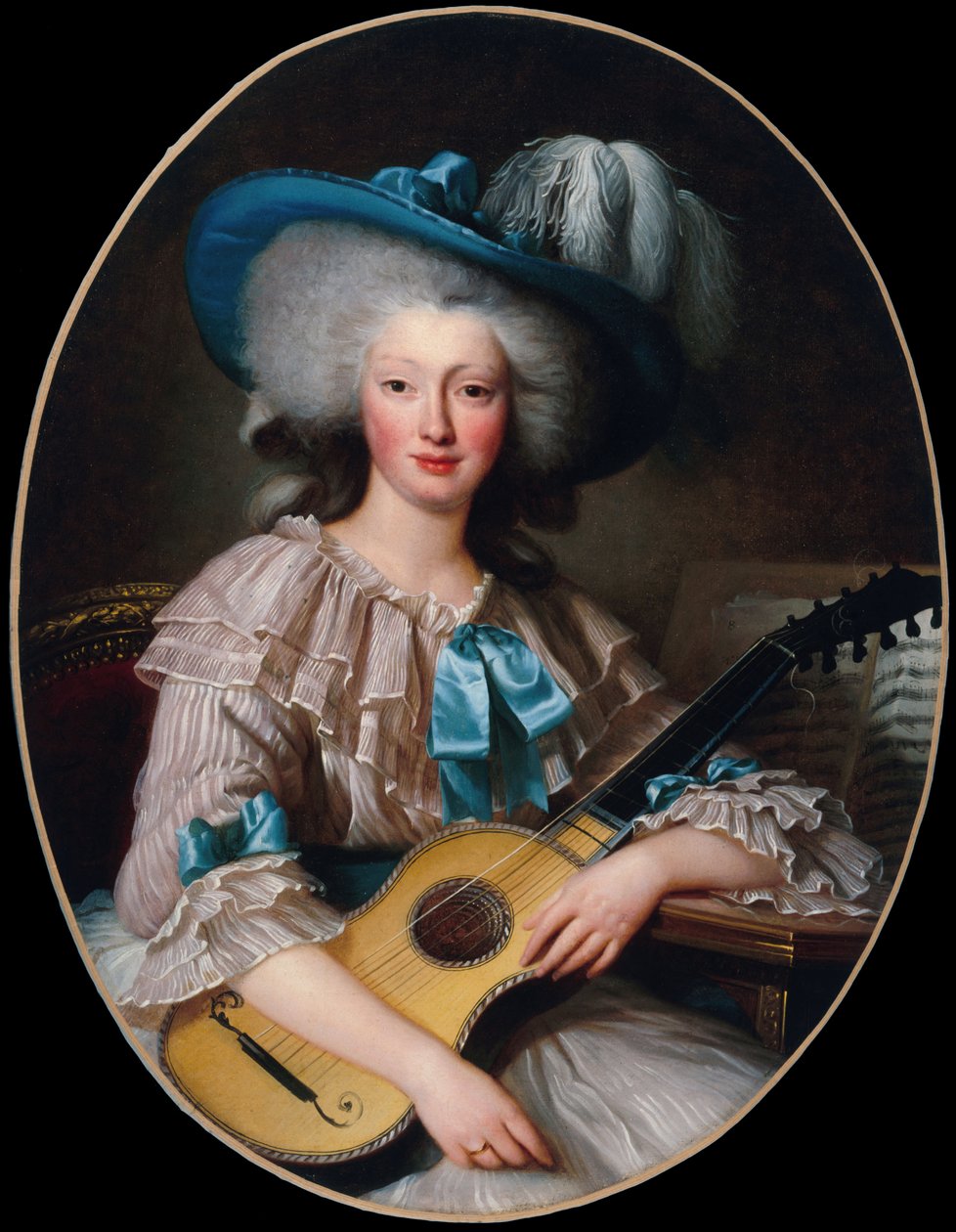 Portret van Félicité-Louise de Frézals 1765-1854, geboren Esmangard de Beauval..., 1785 door Unbekannt