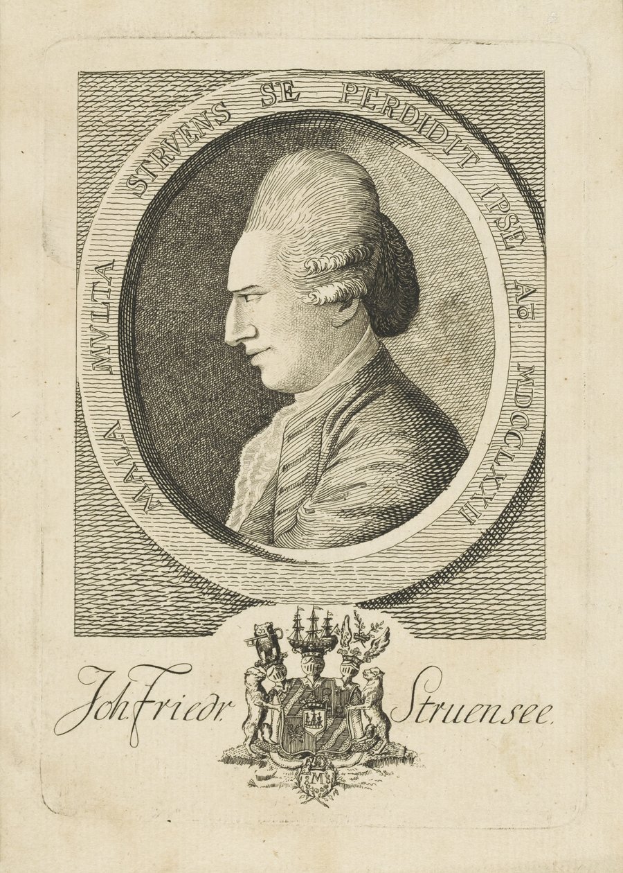 Portret van Graaf Johann Friedrich Struensee, 1737-1772, 1773 door Unbekannt