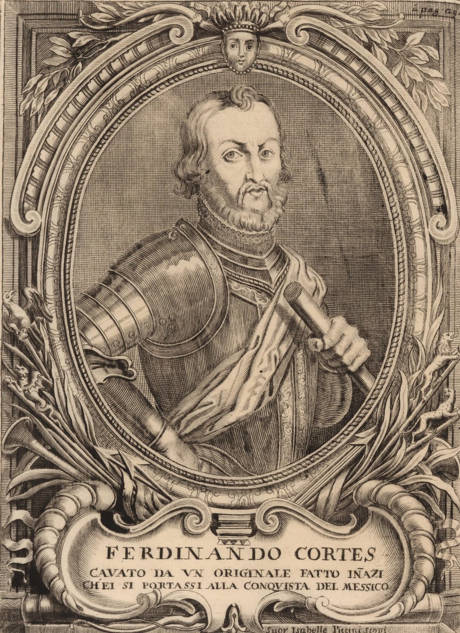Portret van Hernán Cortés 1485-1547 door Unbekannt
