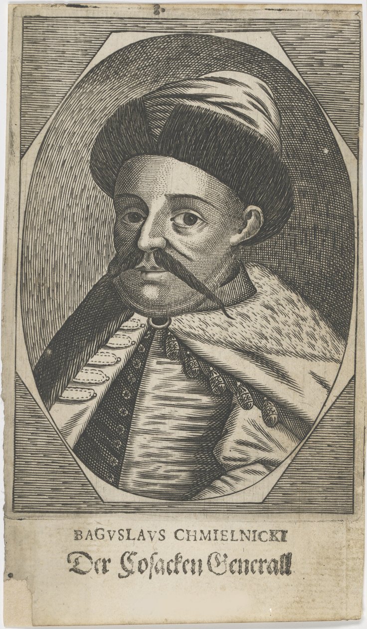 Portret van Hetman Bohdan Khmelnytsky 1595-1657, na 1650 door Unbekannt