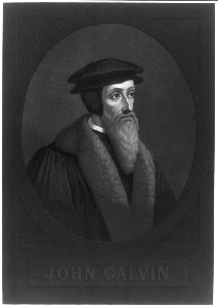 Portret van John Calvin 1509-1564, begin 19e eeuw door Unbekannt