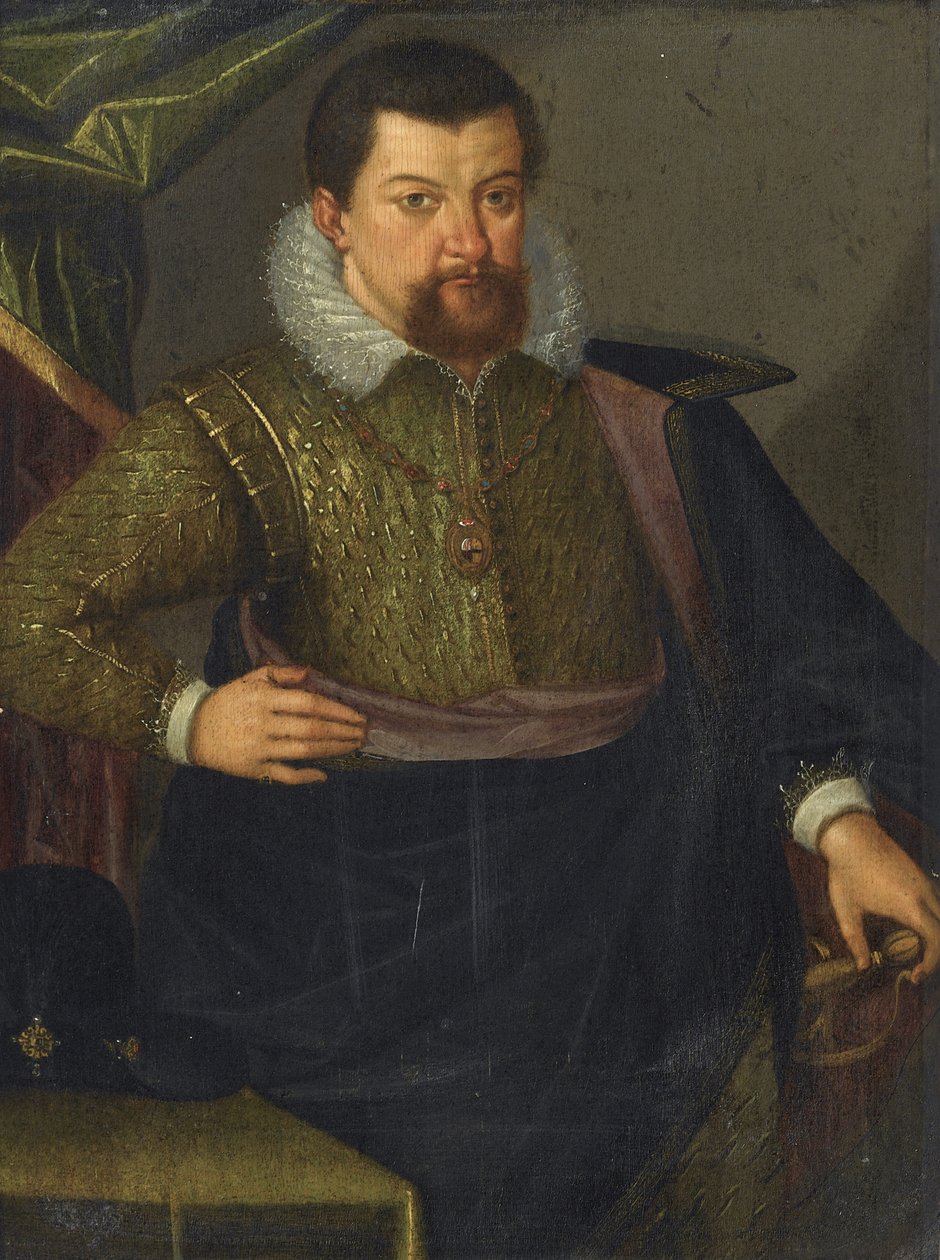 Portret van Johan George I 1585-1656, keurvorst van Saksen, 1611 door Unbekannt