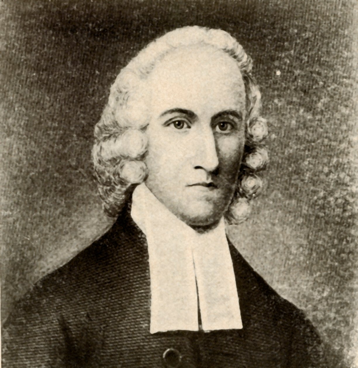 Portret van Jonathan Edwards, in eenvoudige jas en banden van Presbyteriaanse predikant, ca. 1750, 1937 door Unbekannt