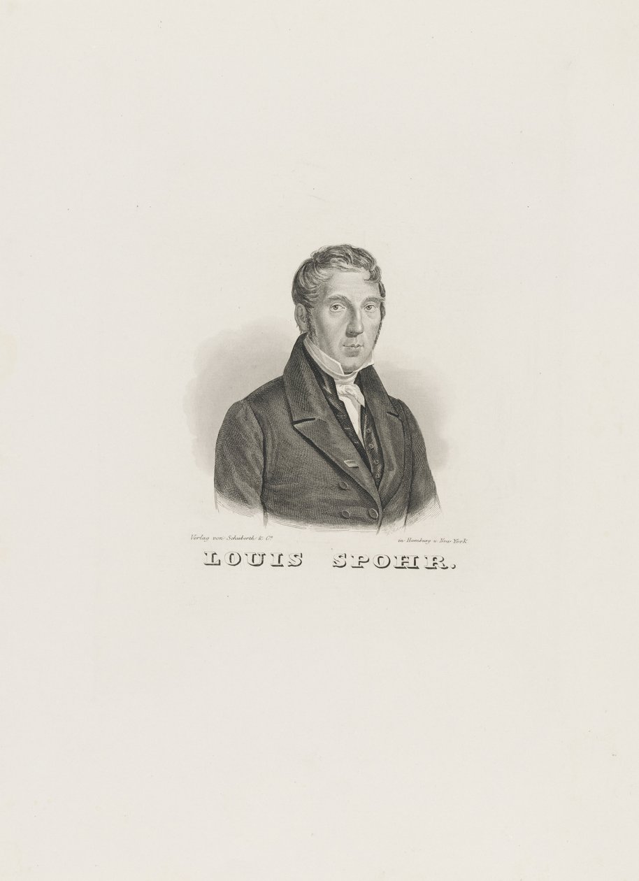 Portret van Louis Spohr 1784-1859, ca. 1830-1840 door Unbekannt